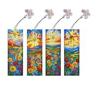 Generic 4Pcs Special Shape Easter Bunny Eggs 5D DIY Bookmark DIY Bookmarks Kits Bookmark Making Kit for Adults Beginners