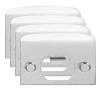 Generic 4pcs Stainless Steel Door Latch Strike Plate with Wear-Resistant and Corrosion Resistant Features, Suitable for Interior and Entry Doors, Sturdy Deadbolt Strike Plate Replacement