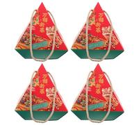 Generic 4pcs Sturdy White Cardboard Candy Cases with New Year Patterns, Not Easy to Break Goodie Boxes for Chocolates and Cookies, Holiday Treat Boxes for New Year Festive Atmosphere