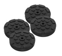 Generic 4pcs Trolley Jack Pad Rubber Adapter for Lift Machines and Lifting Equipment with Anti-slip Surface and Enhanced Durability Black Floor Jack Disk Protector Mat