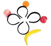 Generic 4Pcs Tropical Fruit Headbands Set -, Banana, Peach, Orange Headbands for Hawaiian Luau Party, Tropical Costume Accessory, Celebration Hairbands for Women
