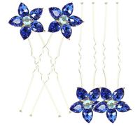 Generic 4pcs U Shaped Rhinestone Hair Pins for Buns Wedding Hair Accessories for Brides Zinc Alloy Material Creating Updo Hairstyles for Special Occasions