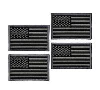Generic 4pcs USA Flag Patches with Hook and Loop Backing Self-Adhesive American Flag Embroidered Patch for Bags and Gear Military Uniform Decoration