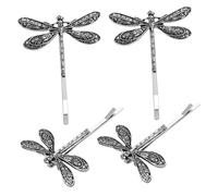 Generic 4pcs Vintage Hairpin Spa Headband Dragonfly Hair Clip Small Hair Clips Headbands Butterfly Clips Dragonfly Pin Dragonfly Hair Accessories Alligator Hair Clips Kit Silver Alloy