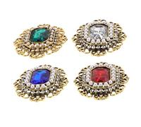 Generic 4pcs Vintage Rhinestone Brooch Pin Retro Alloy Floral Corsages for Women Bridal Jewelry Wedding Accessories Elegant Design