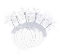 Generic 4pcs White Snowflake Headbands Christmas Hair Accessories, Costume Accessory and Photo Prop, Holiday and Cosplay Hair Hoop
