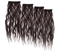 Generic 4pcs Women Hairpiece Wig 20inch Long Wavy Water Ripple Style Soft Realistic Texture Natural Volume Boost Clip-in Hair Extensions for Cosplay and Parties