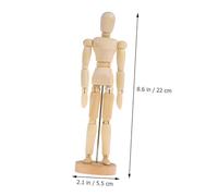 Generic 4pcs Wooden Puppet Ornament Set 4.5in 5.5in 8in Movable Joint Doll Sketch Models Art Craft Decorations for Artists and Drawing