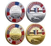 Generic 4x4cm D-Day 80th Commemorative Coin - Iron, Unisex, Coin, History Enthusiasts, Collectors, World War II History Interested, Gift-Givers