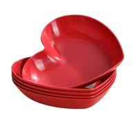 Generic 5/10Pcs Red Heart-Shaped Dinner & Dessert Plate, Heart Shaped Plates, Love Fruit Plate, Dishes Tray, Dessert Salad Plates(5pcs S Disc)