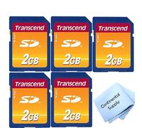 Generic 5 Pack Transcend Secure Digital 2GB with Cloth (TS2GSDC)