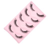 Generic 5 Pairs Fake Eyelashes Black Classic False Lash Strips Easy to Use and Not Easy to Deform Lightweight False Lashes for Everyday Life and Attending Parties