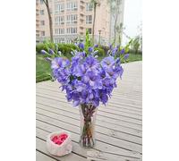 Generic 5 PCS Artificial Gladiolus Flower with Stem Lifelike DIY Flower Arrangement Ornament Wedding Gladiolus Flower for Home Farmhouse Office Decoration (blue)
