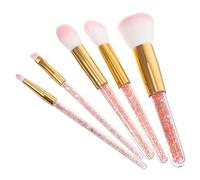 Generic 5 Pcs Cosmetics Brush Set Ultra-soft Bristles Safe for Washing Artificial Fiber Plastic Handle Makeup Accessories for Women Daily Use