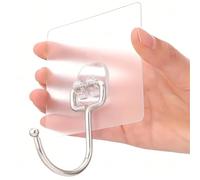 Generic 5 Pcs Heavy Duty Adhesive Wall Hooks for Keys, Bathroom, Shower, Kitchen, Outdoor, Office; Modern Plastic, 100% Plastic, Wall Mount, Coat Hooks