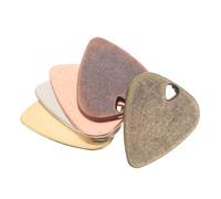 Generic 5 Pcs Metal Guitar Picks Set - Stainless Steel Plectrums for Electric Guitar Bass and Ukulele - Includes Gold Silver Copper Antique Bronze and Rose Gold