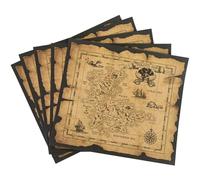 Generic 5 Pcs Pirate Map, Detailed Island Route, Vintage Coated Paper, Pirate Party Supplies for Halloween, Accessory