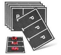 Generic 5 Pcs Racing Car Parking Space Stickers Removable Peelable PVC Wall Decals for Playroom Decor and Creating Mini Scenes, Easy Application Black Stickers
