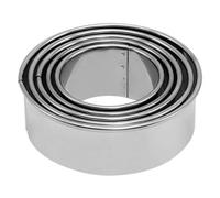 Generic 5 Pcs Round Cookie Cutter, Circle Cutter Pastry Lattice Cutter for Donut, Dough, Pastry, Fondant, Fruit, Vegetable, DIY Cake