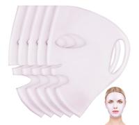 Generic 5 Pcs Silicone Face Mask Sheet Mask Cover Soft and Stretchy Silicone Material Washable Versatile Use Moisturizing for Sharing with Friends and Repairing
