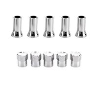 Generic 5 Sets Chrome Plated Valve Stem Cover, Stainless Wheel Valve Stem Sleeve and Cap Dress Up Kit, Leak Proof Car Tire Air Valve Caps, Auto Decor Accessories for Most Vehicles (TR414AC10)