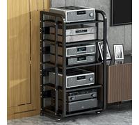 Generic 5 Tier Modern AV Stand Audio Rack Stereo Components Rack, Black