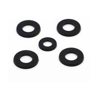 Generic 50/100pcs M2 M2.5 M3 M4 M5 M6 M8 M10 M12 White Black Nylon Plastic Flat Washer Plane Spacer Insulation Seals Gasket(Black,100pcs M4x10x1mm)