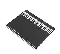 Generic 50 Pages Stave Notebook Musical Notation Manuscript Paper for Song Writers - Black Piano, Yellow Music Score - Great for Amateurs and Professionals (black piano pattern)