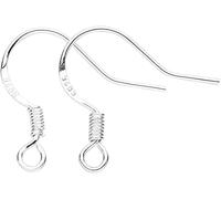 Generic 50 Pcs/25 Pairs 925 Silver Plated Earring Hooks, Fishhooks Ear Wires, DIY Jewelry Making Accessories, Silver, 0.6×15mm