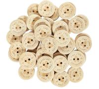 Generic 50 pcs 25mm Round Handmade Wooden Buttons with 'Handmade with Love' Design for Sewing and Crafting