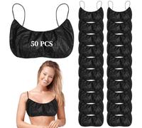 Generic 50 PCS Breathable Brassieres Individually Pack, Women's Disposable Spa Top Underwear, Non-Woven Disposable Bras for Physiotherapy, Shower Spray Tanning