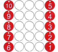 Generic 50 Sets Portable Round Number Tags Acrylic and Metal Material Easy to Replace and Easy to Read for Restaurants and Shopping Malls with Iron Rings