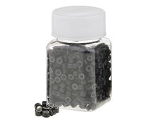 Generic 500 Pieces of Beads, Colored Micro-beads with Inner Lining for Hairdressers, And Home Use, Black