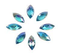 Generic 500pcs 7 * 15mm Crystal Acrylic Flat Back Horse Eye Shaped Rhinestones - Perfect for Professional Designers Amateurs (Dark Blue)