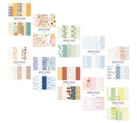 Generic 500pcs Vintage Material Papers Scrapbooking Paper Assorted Color Vintage Style Printed One Side Easily Torn Off Decorative for Decorating and Manuals Random Style