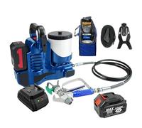 Generic 500W Cordless Airless Spraying Machine, 1.1L/Min High Pressure Paint Sprayer with 21V Lithium Battery, 6-Speed Adjustable/1.2L Hopper/15MPa Max Pressure, Blue Handheld Paint Sprayer