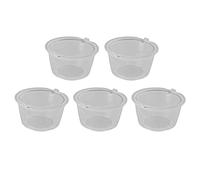 Generic 50ml Reusable Coffee Capsule Set with Measuring Spoon for Coffee Machines, 5pcs Stainless Steel Filter Cups for Lovers (Clear)