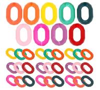 Generic 50pcs Acrylic Linking Rings Glasses Chain DIY Linking Ring Smooth Surface No Burrs Assorted Color for Purse Chain Accessories