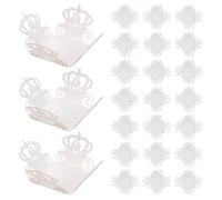 Generic 50pcs Chocolate Gift Box Candy Packing Box Paper White Hollow out Wedding Car Design for Sweets Candies Wedding Party