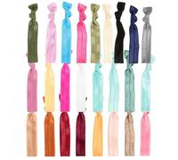 Generic 50pcs Colorful Knotted Elastic Hair Ties Set for Women Seamless Stretchy Non-Crease Hair Scrunchies Bulk Gentle Elastics for Sports Parties and Casual Wear