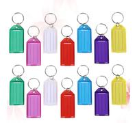 Generic 50pcs Colourful Key Chain with Label Window Tag for Keys and Luggage Sturdy Pp Material Easy to Open and Close Protects Ink from Fading for Organising and Color