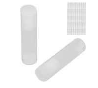 Generic 50pcs DIY Empty Lip Balm Tubes Kit, Translucent Compact Lipstick Containers for Makeup, 5ml Portable Size for Crafting
