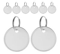 Generic 50pcs Key Label Tags Key Rings Tags 1-1/4 Inch Round Writable Paper Metal with Split Rings Identifier Facilitate Searching for Personal Items and Chains