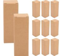 Generic 50pcs Kraft Paper Lipstick Boxes Bulk 3.1x3.1x9cm Lip Balm Packaging Boxes with Decorative Wrap Suitable for Cosmetic Wrapping and Essential Oil Storage