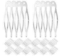 Generic 50pcs Metal Headpiece Hair Side Combs 5 Teeth Sturdy Easy to Clip and Fix Hair Classic Simple Style for Women Bride Prom Birthday