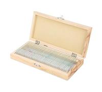 Generic 50pcs Premium Biology Glass Prepared Microscope Slides for Educational Use, Biology Students and Home School Program with Wood Box