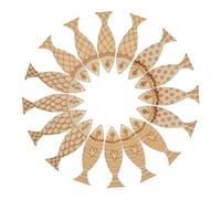 Generic 50pcs Unfinished Wooden Fish Cutouts DIY Craft Ornaments Natural Sea Animal Decorations for Creative Projects Mediterranean Aesthetic for Ocean Themed Decor