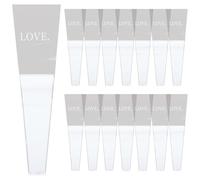 Generic 50pcs White Cellophane Flower Sleeves for Single Rose Bouquet Packaging Bags Lightweight Floral Packing Sleeves to Display Elegance of Flowers for Valentine