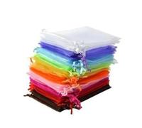 Generic 50pcs X12cm Organza Drawstring Gift Bags Sturdy Sheer Mesh Pouches for Jewellery Packaging Suitable for Wedding and Festival Favour Gift Wrapping Random Color