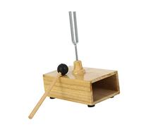 Generic 512hz Tuning Fork and Mallet Set Wooden Base for Physics Experimentation Teaching Prop for Music and Acoustics